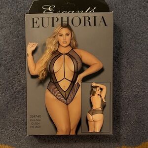 Escante Euphoria Boxed Queen Plus Size Fetish Teddy Black NIB!